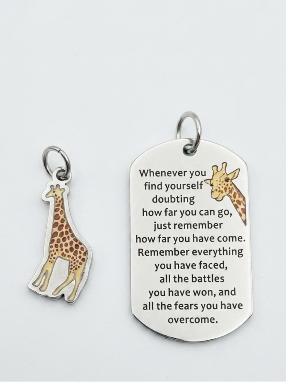 Inspirational Giraffe Keychain